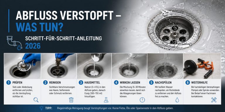 Abfluss verstopft – was tun Schritt-für-Schritt-Anleitung 2026