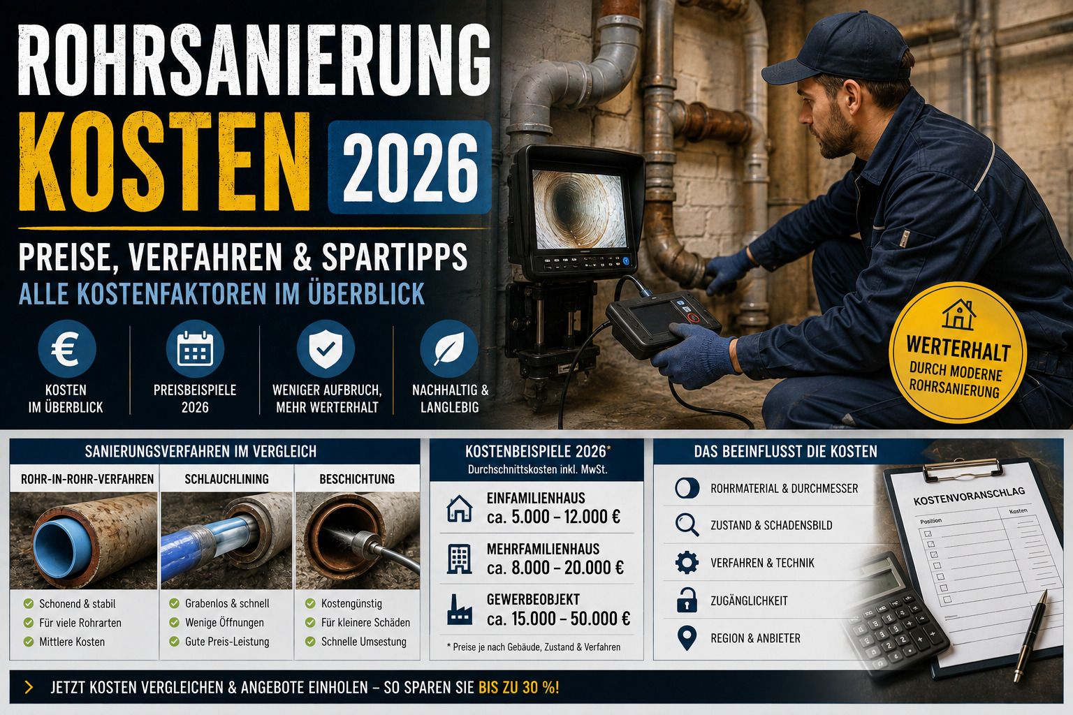 Rohrsanierung Kosten 2026